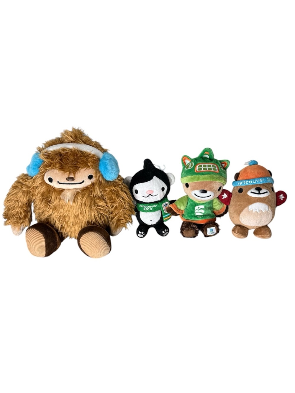 2010 VANCOUVER OLYMPICS Mascot Plush Stuff Animals 4 pc Miga Quatchi Sumi Mukmuk